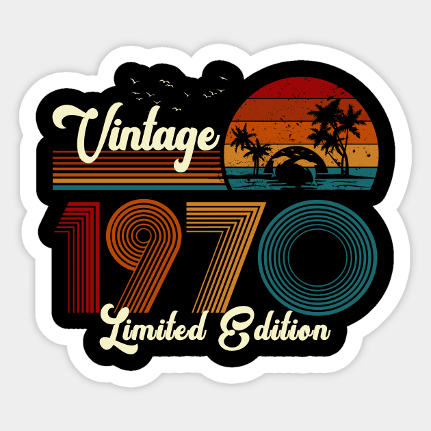 Vintage 1970 Shirt Limited Edition 50th Birthday Gift Sticker by Damsin